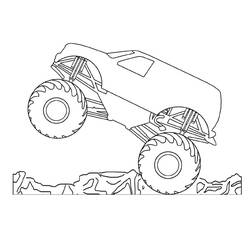 Dibujo para colorear: Camión Monstruo (Transporte) #141303 - Dibujos para Colorear e Imprimir Gratis