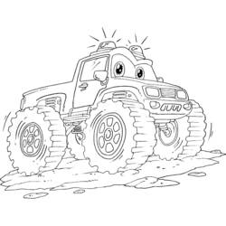 Dibujo para colorear: Camión Monstruo (Transporte) #141304 - Dibujos para Colorear e Imprimir Gratis