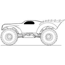 Dibujo para colorear: Camión Monstruo (Transporte) #141309 - Dibujos para Colorear e Imprimir Gratis