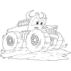 Dibujo para colorear: Camión Monstruo (Transporte) #141321 - Dibujos para Colorear e Imprimir Gratis