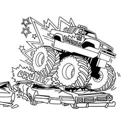 Dibujo para colorear: Camión Monstruo (Transporte) #141322 - Dibujos para Colorear e Imprimir Gratis
