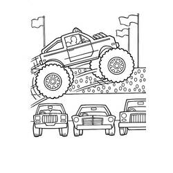 Dibujo para colorear: Camión Monstruo (Transporte) #141330 - Dibujos para Colorear e Imprimir Gratis