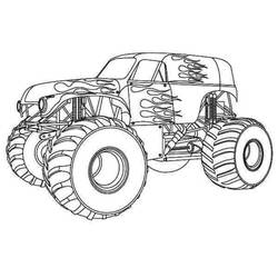 Dibujo para colorear: Camión Monstruo (Transporte) #141345 - Dibujos para Colorear e Imprimir Gratis