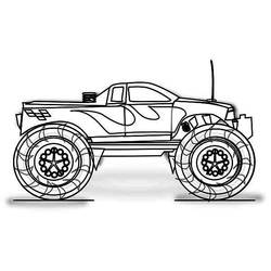 Dibujo para colorear: Camión Monstruo (Transporte) #141354 - Dibujos para Colorear e Imprimir Gratis
