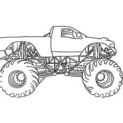 Dibujo para colorear: Camión Monstruo (Transporte) #141356 - Dibujos para Colorear e Imprimir Gratis