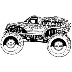 Dibujo para colorear: Camión Monstruo (Transporte) #141376 - Dibujos para Colorear e Imprimir Gratis