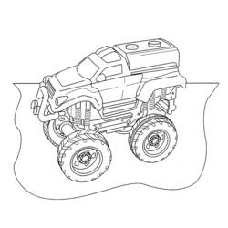 Dibujo para colorear: Camión Monstruo (Transporte) #141398 - Dibujos para Colorear e Imprimir Gratis