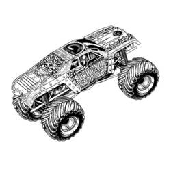 Dibujo para colorear: Camión Monstruo (Transporte) #141403 - Dibujos para Colorear e Imprimir Gratis