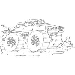 Dibujo para colorear: Camión Monstruo (Transporte) #141416 - Dibujos para Colorear e Imprimir Gratis