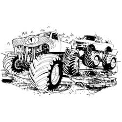 Dibujo para colorear: Camión Monstruo (Transporte) #141424 - Dibujos para Colorear e Imprimir Gratis