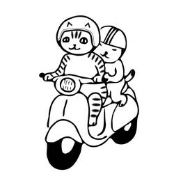 Dibujo para colorear: Ciclomotor (Transporte) #207551 - Dibujos para Colorear e Imprimir Gratis