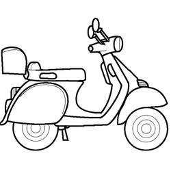 Dibujo para colorear: Ciclomotor (Transporte) #207555 - Dibujos para Colorear e Imprimir Gratis