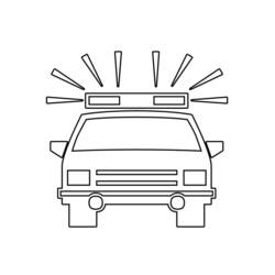 Dibujo para colorear: Coche de Policía (Transporte) #142953 - Dibujos para Colorear e Imprimir Gratis