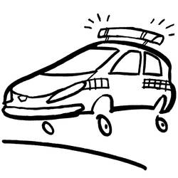 Dibujo para colorear: Coche de Policía (Transporte) #143017 - Dibujos para Colorear e Imprimir Gratis