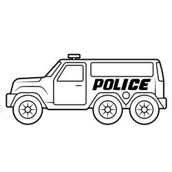 Dibujo para colorear: Coche de Policía (Transporte) #198513 - Dibujos para Colorear e Imprimir Gratis