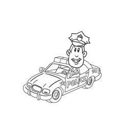Dibujo para colorear: Coche de Policía (Transporte) #198519 - Dibujos para Colorear e Imprimir Gratis