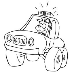 Dibujo para colorear: Coche de Policía (Transporte) #198532 - Dibujos para Colorear e Imprimir Gratis
