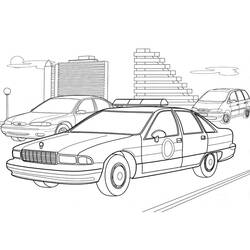 Dibujo para colorear: Coche de Policía (Transporte) #198540 - Dibujos para Colorear e Imprimir Gratis