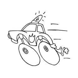 Dibujo para colorear: Coche de Policía (Transporte) #198546 - Dibujos para Colorear e Imprimir Gratis