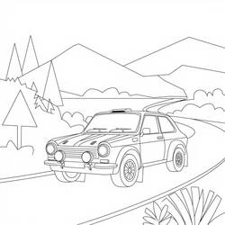 Dibujo para colorear: Coche de Rally (Transporte) #217346 - Dibujos para Colorear e Imprimir Gratis