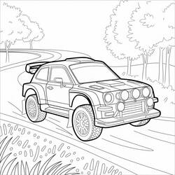 Dibujo para colorear: Coche de Rally (Transporte) #217347 - Dibujos para Colorear e Imprimir Gratis