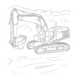 Dibujo Excavadora (Transporte) #187897 para imprimir y colorear