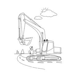 Dibujo Excavadora (Transporte) #187930 para imprimir y colorear