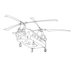 Dibujo para colorear: Helicopter (Transporte) #136055 - Dibujos para colorear