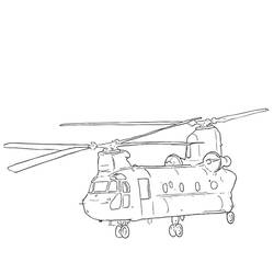 Dibujo para colorear: Helicopter (Transporte) #136083 - Dibujos para colorear