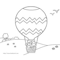 Dibujo para colorear: Hot air balloon (Transporte) #134604 - Dibujos para Colorear e Imprimir Gratis