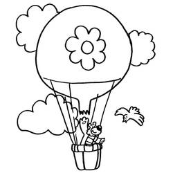 Dibujo para colorear: Hot air balloon (Transporte) #134619 - Dibujos para colorear