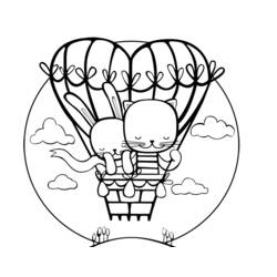 Dibujo para colorear: Hot air balloon (Transporte) #134628 - Dibujos para Colorear e Imprimir Gratis