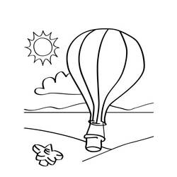 Dibujo para colorear: Hot air balloon (Transporte) #134641 - Dibujos para Colorear e Imprimir Gratis