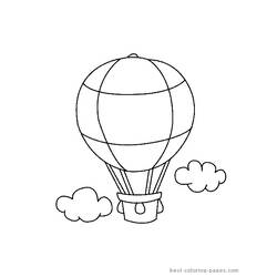 Dibujo para colorear: Hot air balloon (Transporte) #134671 - Dibujos para colorear
