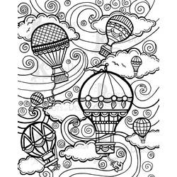 Dibujo para colorear: Hot air balloon (Transporte) #134682 - Dibujos para colorear