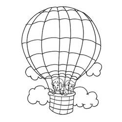 Dibujo para colorear: Hot air balloon (Transporte) #134686 - Dibujos para colorear