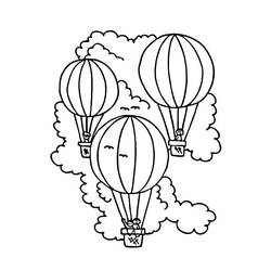 Dibujo para colorear: Hot air balloon (Transporte) #134699 - Dibujos para Colorear e Imprimir Gratis
