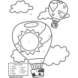 Dibujo para colorear: Hot air balloon (Transporte) #134702 - Dibujos para colorear