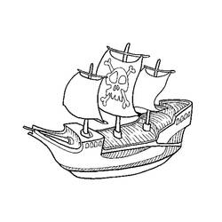 Dibujo para colorear: Pirate ship (Transporte) #138211 - Dibujos para colorear