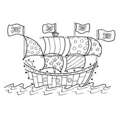 Dibujo para colorear: Pirate ship (Transporte) #138215 - Dibujos para colorear