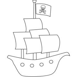 Dibujo para colorear: Pirate ship (Transporte) #138216 - Dibujos para colorear