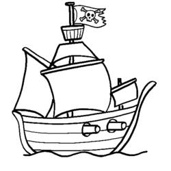 Dibujos para colorear: Pirate ship - Dibujos para colorear