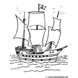 Dibujo para colorear: Pirate ship (Transporte) #138230 - Dibujos para colorear
