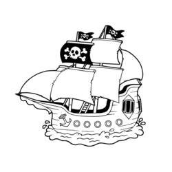Dibujo para colorear: Pirate ship (Transporte) #138240 - Dibujos para colorear
