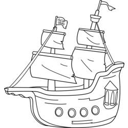 Dibujo para colorear: Pirate ship (Transporte) #138245 - Dibujos para colorear