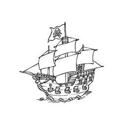 Dibujo para colorear: Pirate ship (Transporte) #138247 - Dibujos para colorear