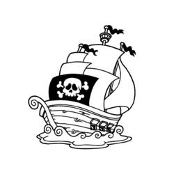 Dibujo para colorear: Pirate ship (Transporte) #138263 - Dibujos para colorear
