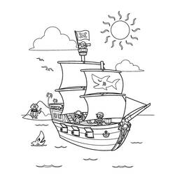 Dibujo para colorear: Pirate ship (Transporte) #138303 - Dibujos para colorear