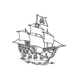 Dibujo para colorear: Pirate ship (Transporte) #138349 - Dibujos para colorear