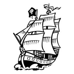 Dibujo para colorear: Pirate ship (Transporte) #138379 - Dibujos para colorear